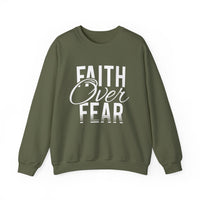 Faith Over Fear - Crewneck Sweatshirt, Unisex Relaxed Fit Pullover, Gift for Stress Relief, Cozy Casual Wear, Mindfulness