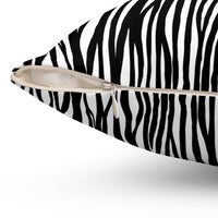 Chic Zebra Print Pillow - Stylish Home Decor, Accent Pillow, Black and White Pillow, Modern Couch Accessory, Animal Print Cushion