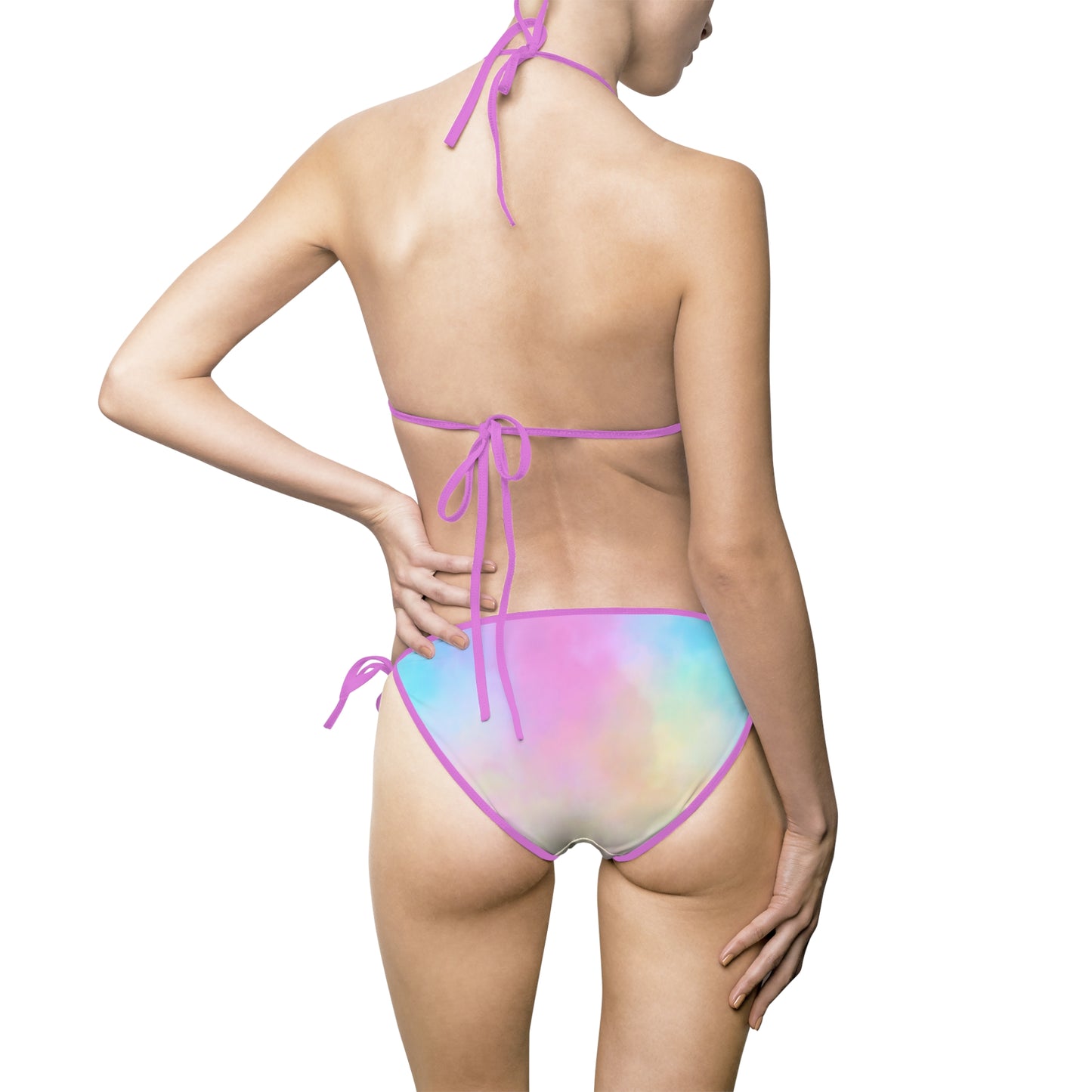 Pastel Tie-Dye Women's Bikini Swimsuit – Dreamy Summer Beachwear  Turn heads with this soft, colorful bikini made for sunny escapes.