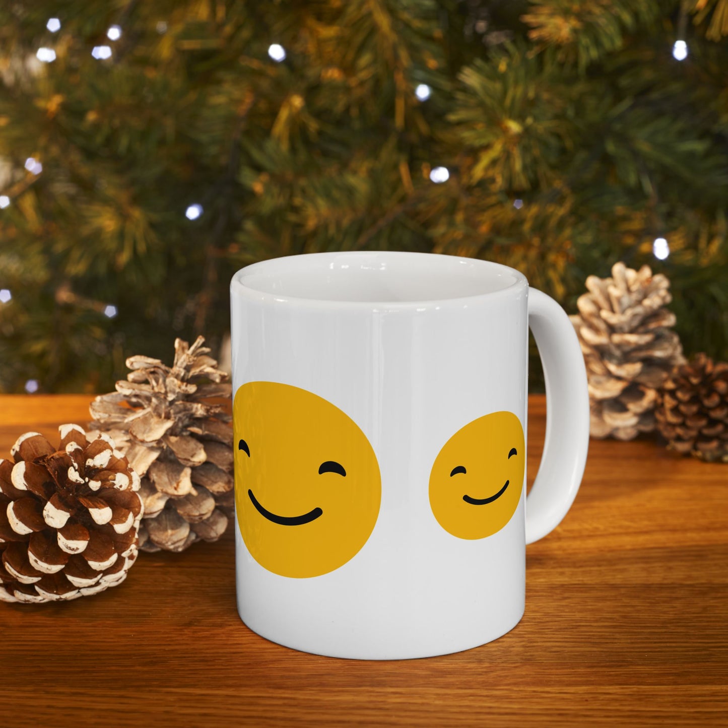 Cheerful Smiley Face Ceramic Mug - 11oz & 15oz for Coffee Lovers