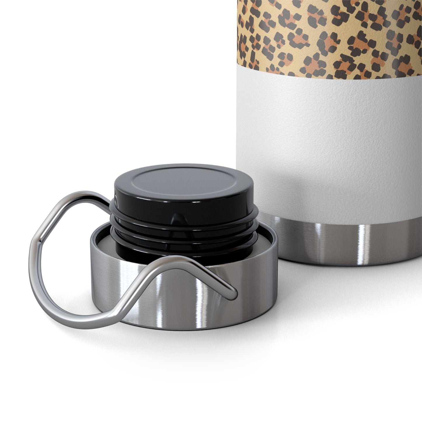 Leopard Print Insulated Water Bottle - 22oz Reusable Copper Thermos