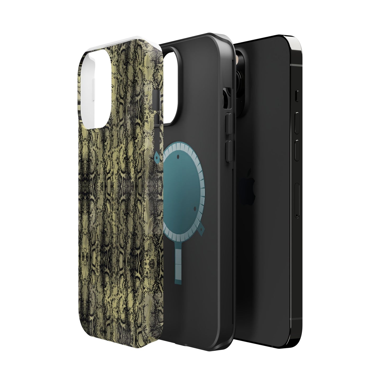 Stylish Snake Skin Magnetic Tough Case - Durable Protection for Your Phone
