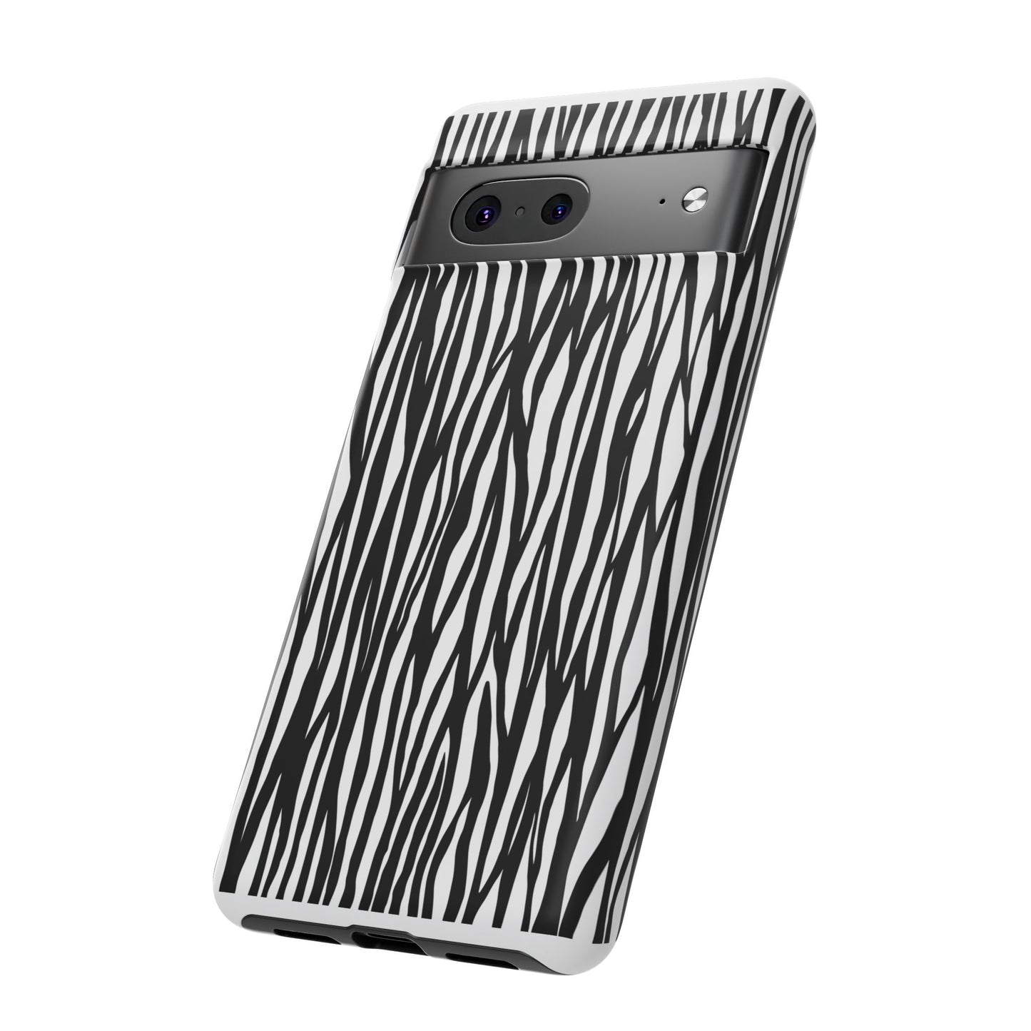 Tough Cases: Stylish Black and White Zebra Print Phone Case