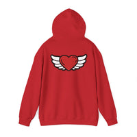 Angel Wings Heart Hoodie - Unisex Heavy Blend™ Sweatshirt for Love & Comfort