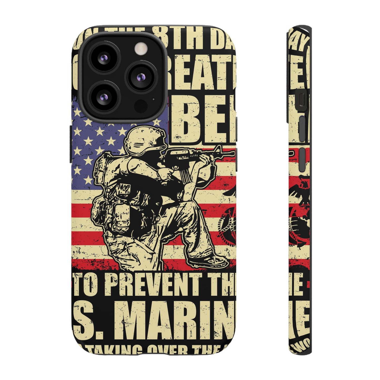 Military-Themed Phone Case - 'God Created Beer' Design