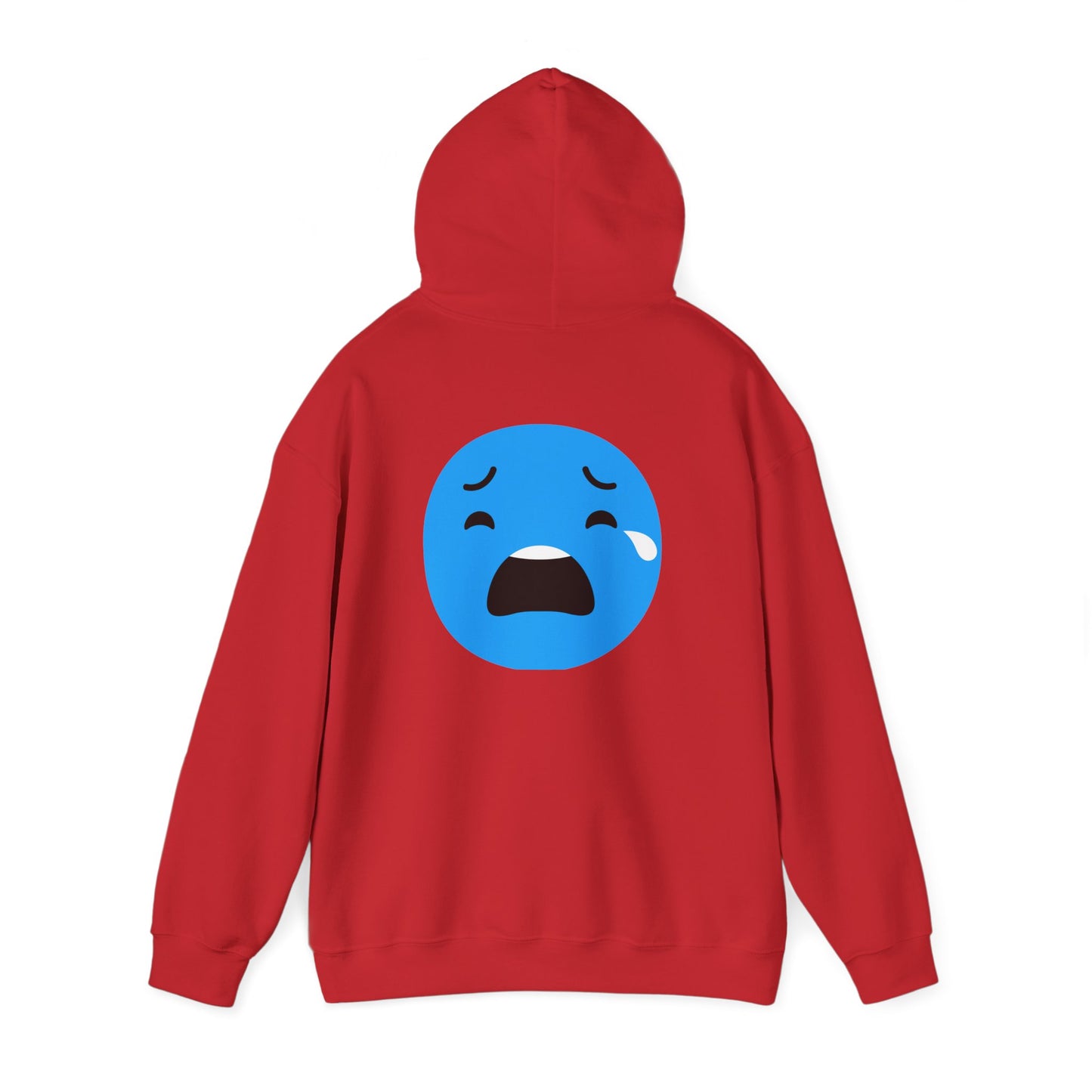 Emotional Expression Hoodie - Unisex Heavy Blend with Sad Face Design