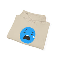 Emotional Expression Hoodie - Unisex Heavy Blend with Sad Face Design
