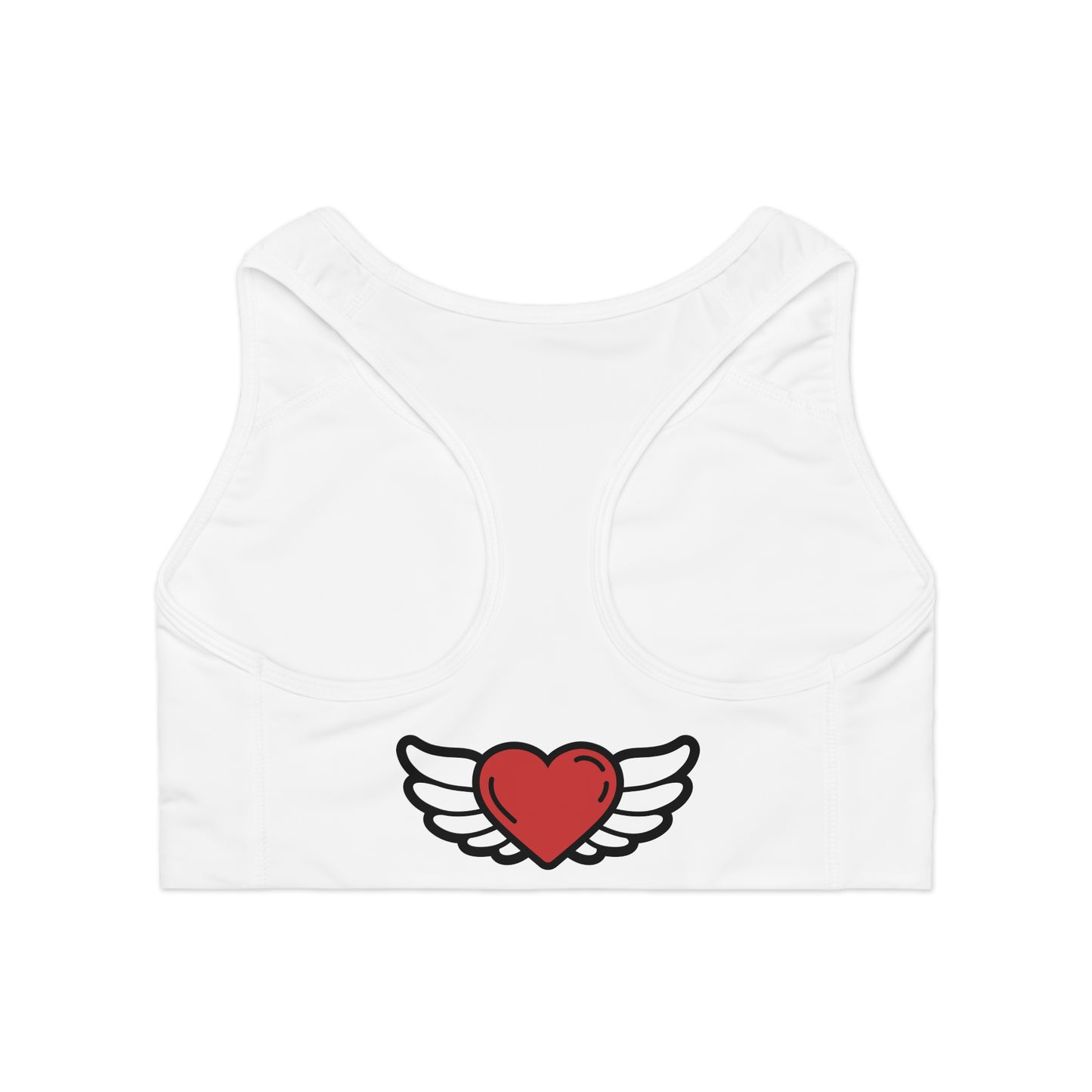 Heart Wings Sports Bra, Workout Bra, Activewear, Gift for Fitness Lovers, Valentine’s Day Gift, Motivational Gym Wear