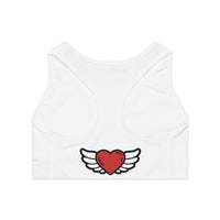 Heart Wings Sports Bra, Workout Bra, Activewear, Gift for Fitness Lovers, Valentine’s Day Gift, Motivational Gym Wear