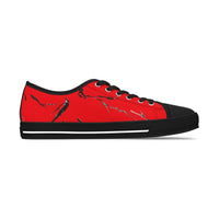 Vibrant Women’s Low Top Sneakers with Abstract Red Design
