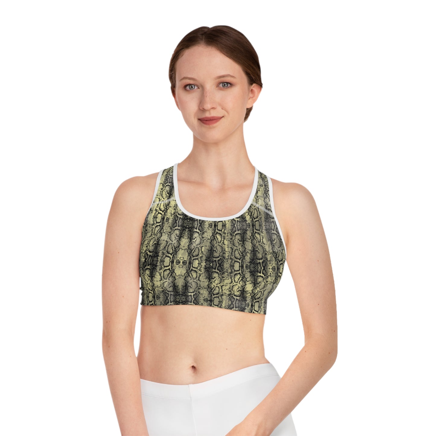 Edgy Snakeskin Sports Bra – Perfect for Workouts & Activewear