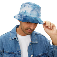 Sky Blue Cloud Print Bucket Hat - Stylish Summer Accessory for Outdoor Adventures