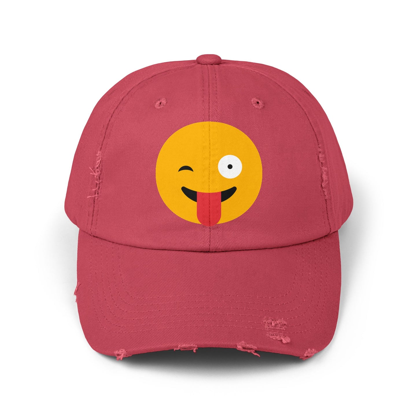 Funny Emoji Distressed Cap for Casual Wear