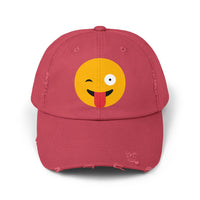 Funny Emoji Distressed Cap for Casual Wear