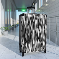 Modern Zebra Print Suitcase - Stylish Luggage for Travel Enthusiasts