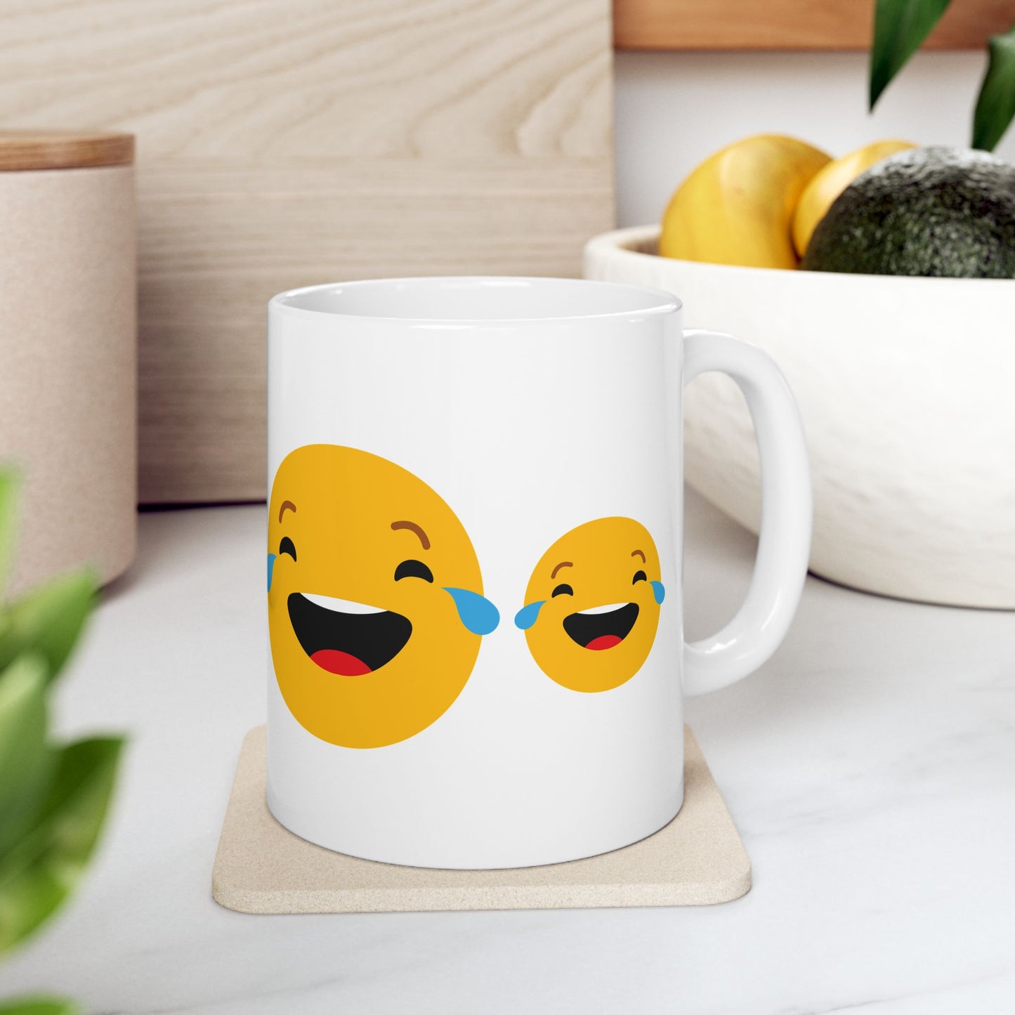 Smiley Face Ceramic Mug - Fun & Whimsical 11oz/15oz Coffee Cup for Gifts