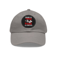 Dad Hat, Workout Cap with Leather Patch - Gym Pride, Motivational Fitness Gift - Round Brim Baseball Cap, Sport Headwear,