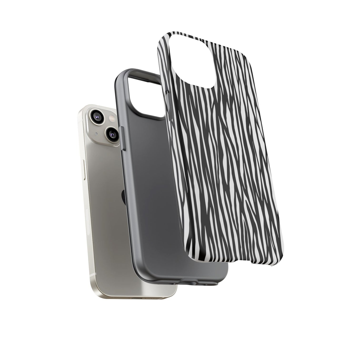 Tough Cases: Stylish Black and White Zebra Print Phone Case