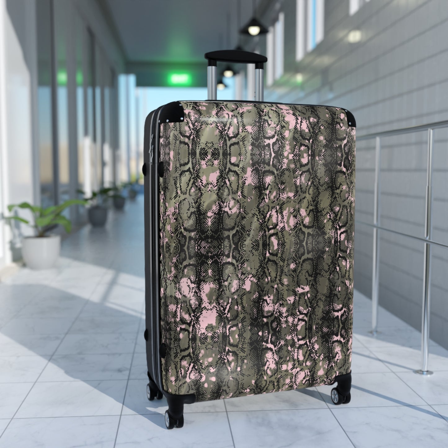 Stylish Snakeskin Suitcase for Travel Enthusiasts