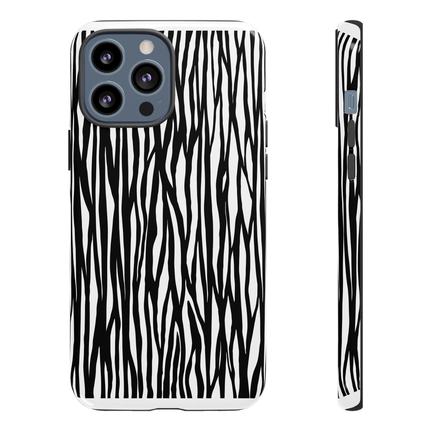 Tough Cases: Stylish Black and White Zebra Print Phone Case