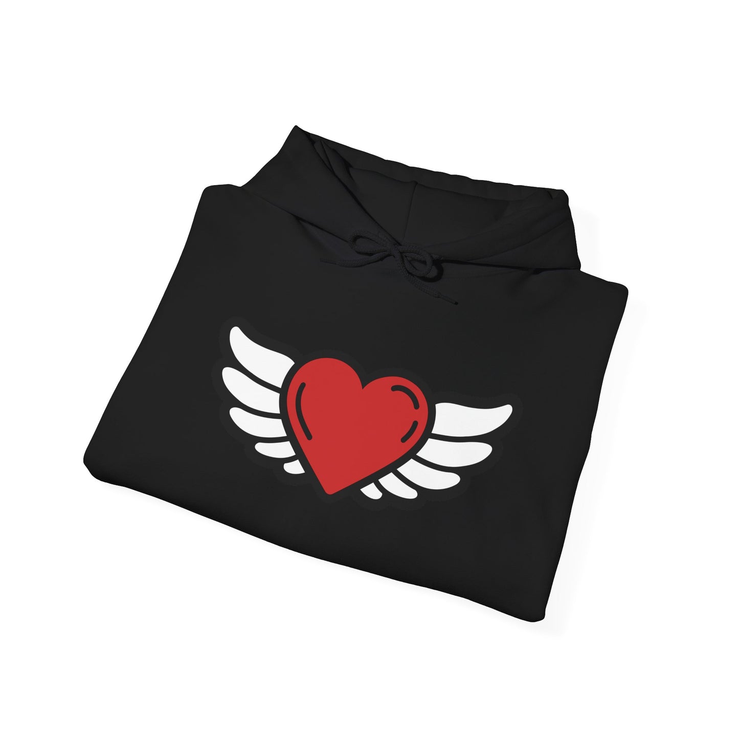 Angel Wings Heart Hoodie - Unisex Heavy Blend™ Sweatshirt for Love & Comfort