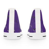 Stylish Purple High Top Sneakers with Abstract Design