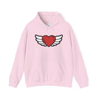 Angel Wings Heart Hoodie - Unisex Heavy Blend™ Sweatshirt for Love & Comfort
