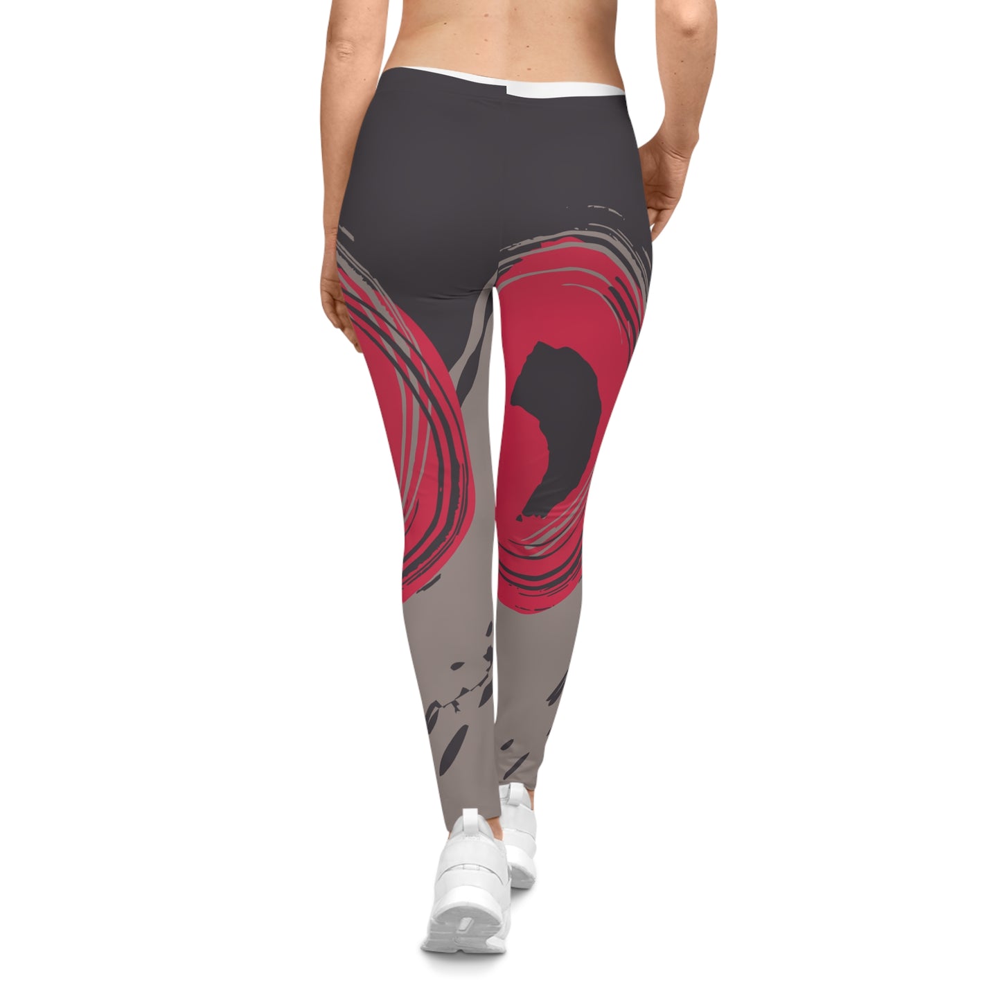 Artistic Women's Casual Leggings - Bold Abstract Design for Everyday Comfort