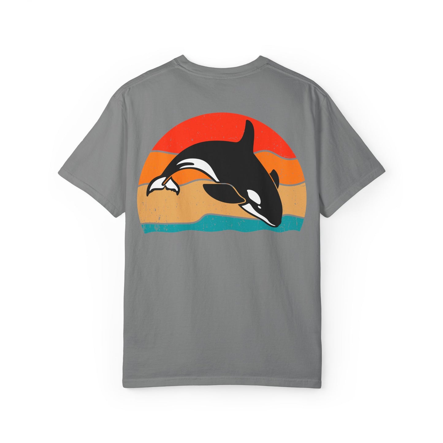 Whale Sunset Graphic T-Shirt - Unisex Garment-Dyed Tee for Ocean Lovers