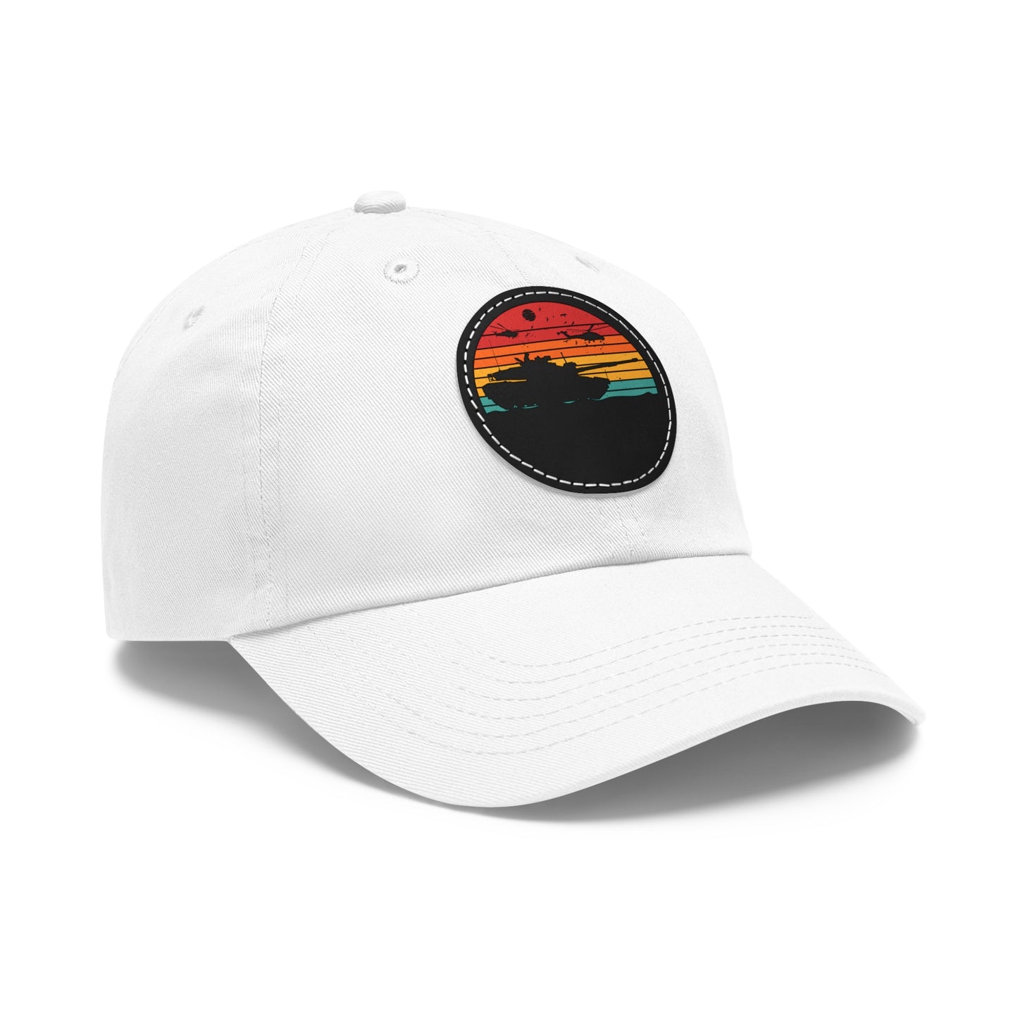 Retro Sunset Dad Hat with Leather Patch