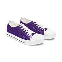 Purple Artistic Low Top Sneakers for Women - Unique Graphic Casual Footwear