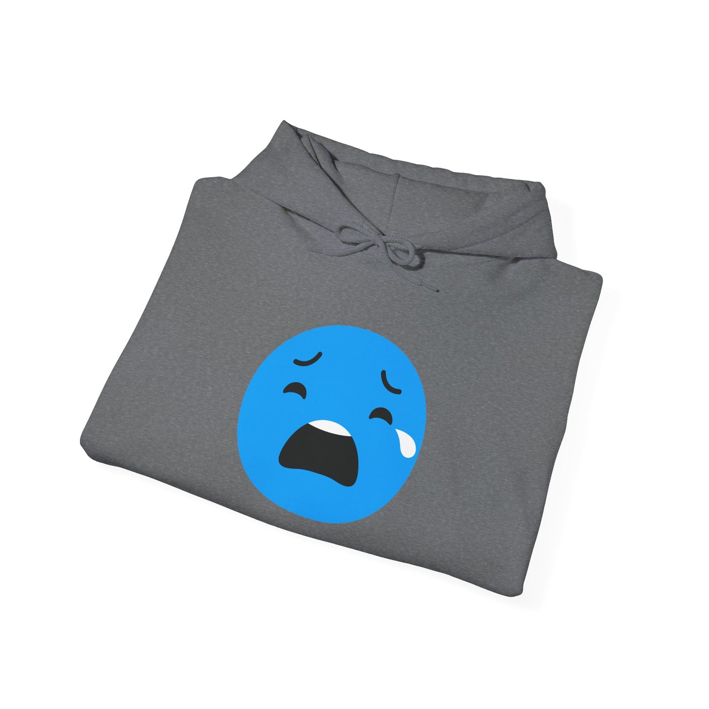 Emotional Expression Hoodie - Unisex Heavy Blend with Sad Face Design