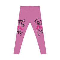 Empowering Women's Leggings - Faith Over Fear, Pink Motivational Activewear, Workout Gear, Gift for Her, Fitness Leggings, [...]