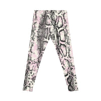 Feminine Snakeskin Print Leggings for Casual Style