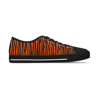 Fierce Fashion Women's Low Top Sneakers - Trendy Tiger Stripe Sneakers, Casual Wear, Gift for Animal Lovers, Statement Shoes, Summer Style