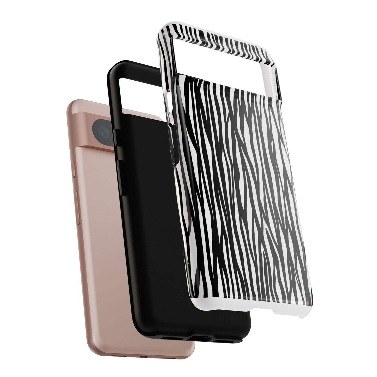 Tough Cases: Stylish Black and White Zebra Print Phone Case
