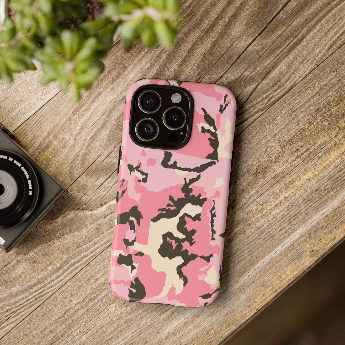 Stylish Tough Phone Case – Pink Camo Design for Bold Protection  Make a statement while keeping your phone safe with this eye-catching pink camouflage case that blends fashion with durability.