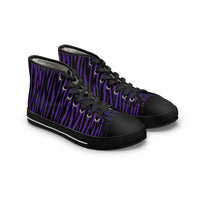 Purple Zebra Print High Top Sneakers for Women