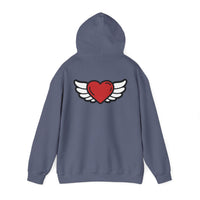 Angel Wings Heart Hoodie - Unisex Heavy Blend™ Sweatshirt for Love & Comfort
