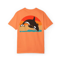 Ocean Sunset Orca Unisex T-Shirt - Relaxed, Vibrant Beach Vibes