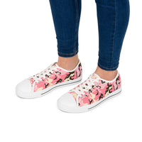 Feminine Pink Camo Low Top Sneakers - Stylish & Trendy Women's Casual Footwear