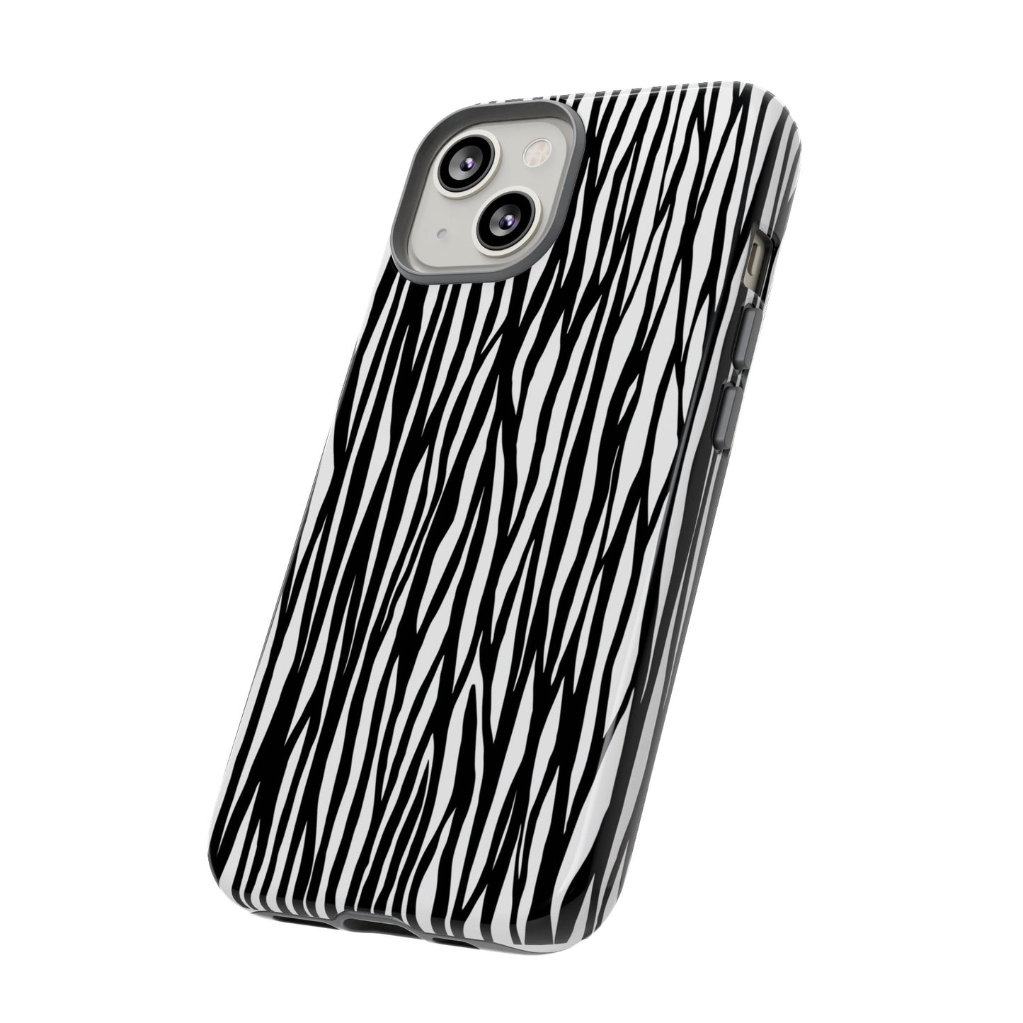 Tough Cases: Stylish Black and White Zebra Print Phone Case
