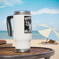 Hunting Wild Deer Travel Mug - 14oz Stainless Steel with Handle