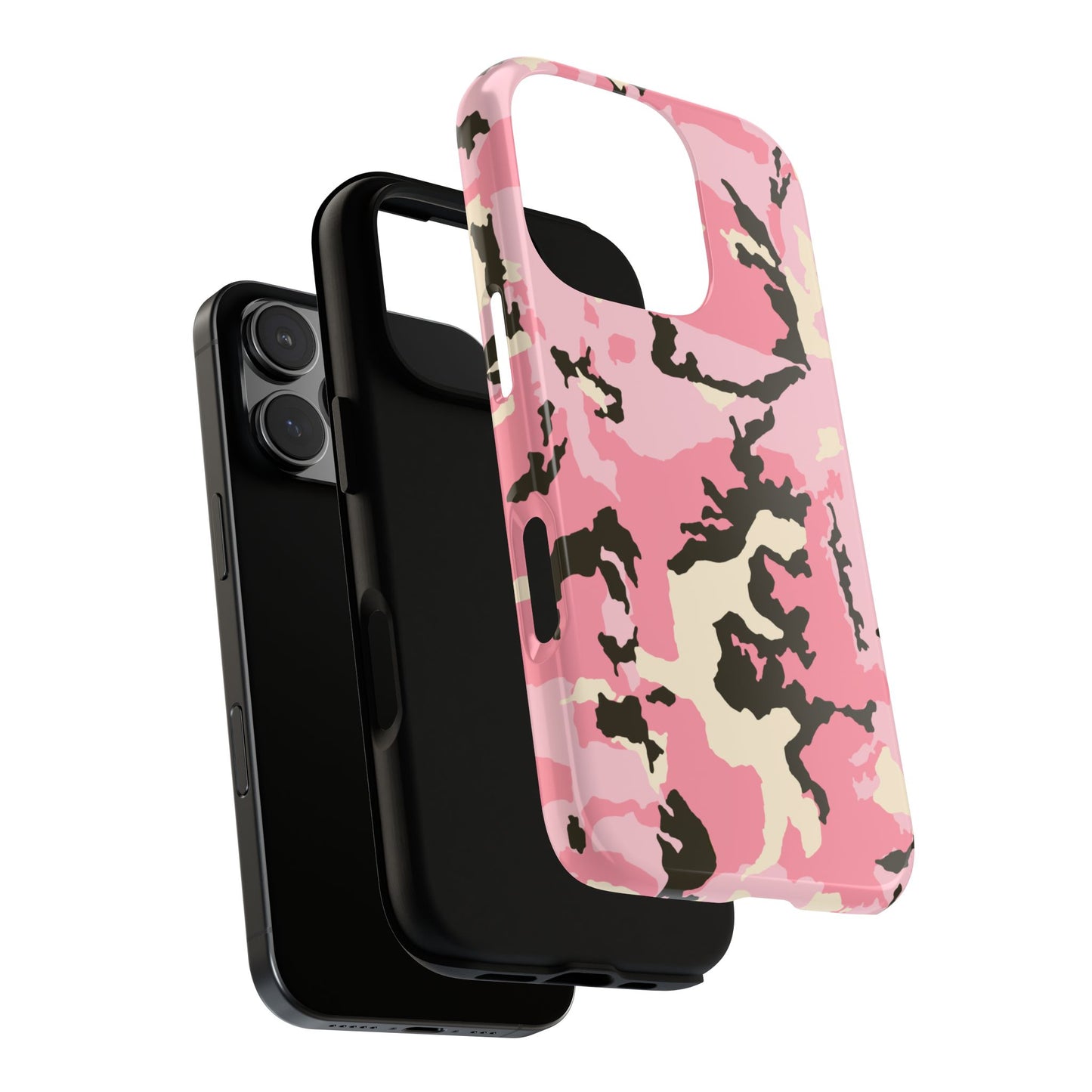 Stylish Tough Phone Case – Pink Camo Design for Bold Protection  Make a statement while keeping your phone safe with this eye-catching pink camouflage case that blends fashion with durability.