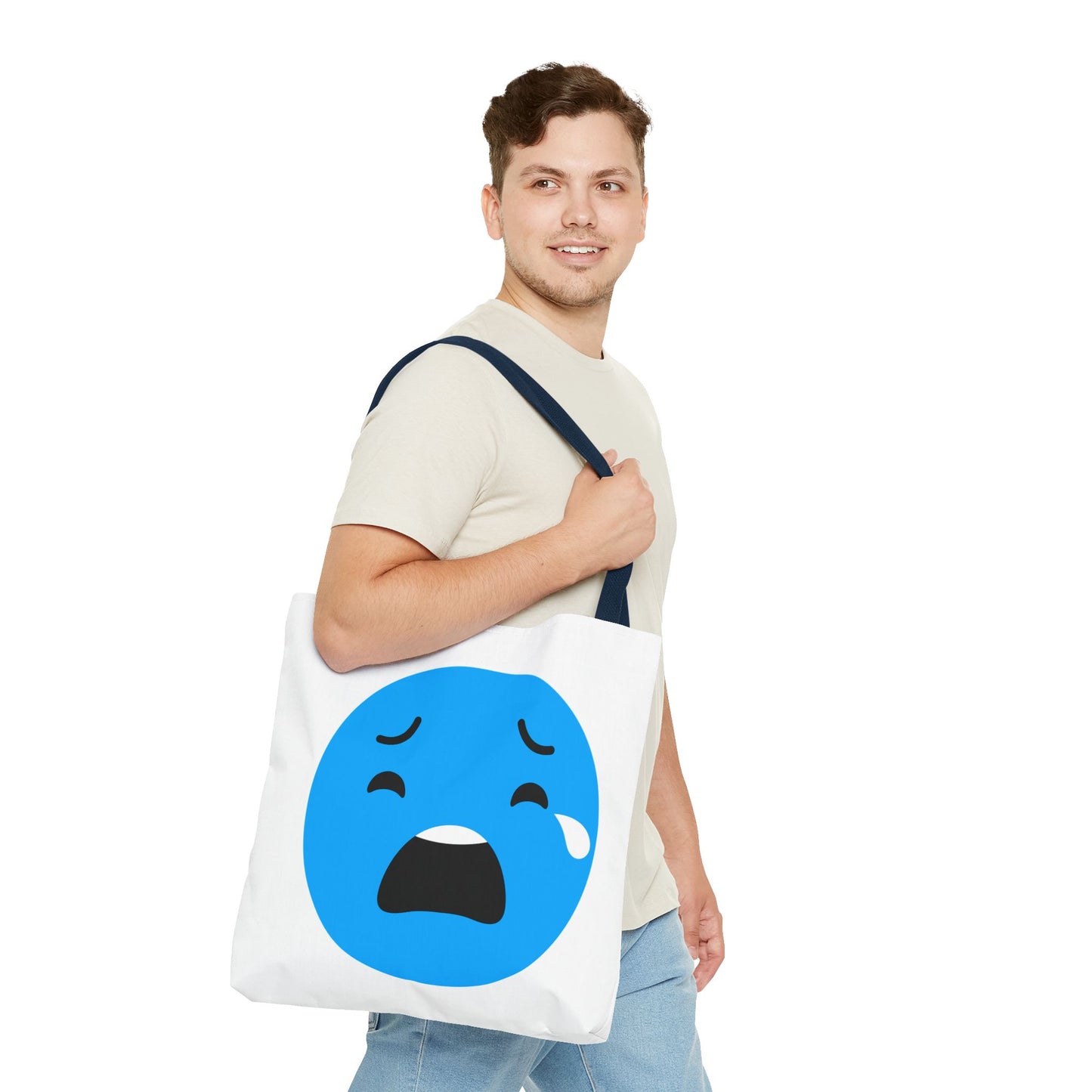 Emotional Expression Tote Bag - Cute Sad Face Design