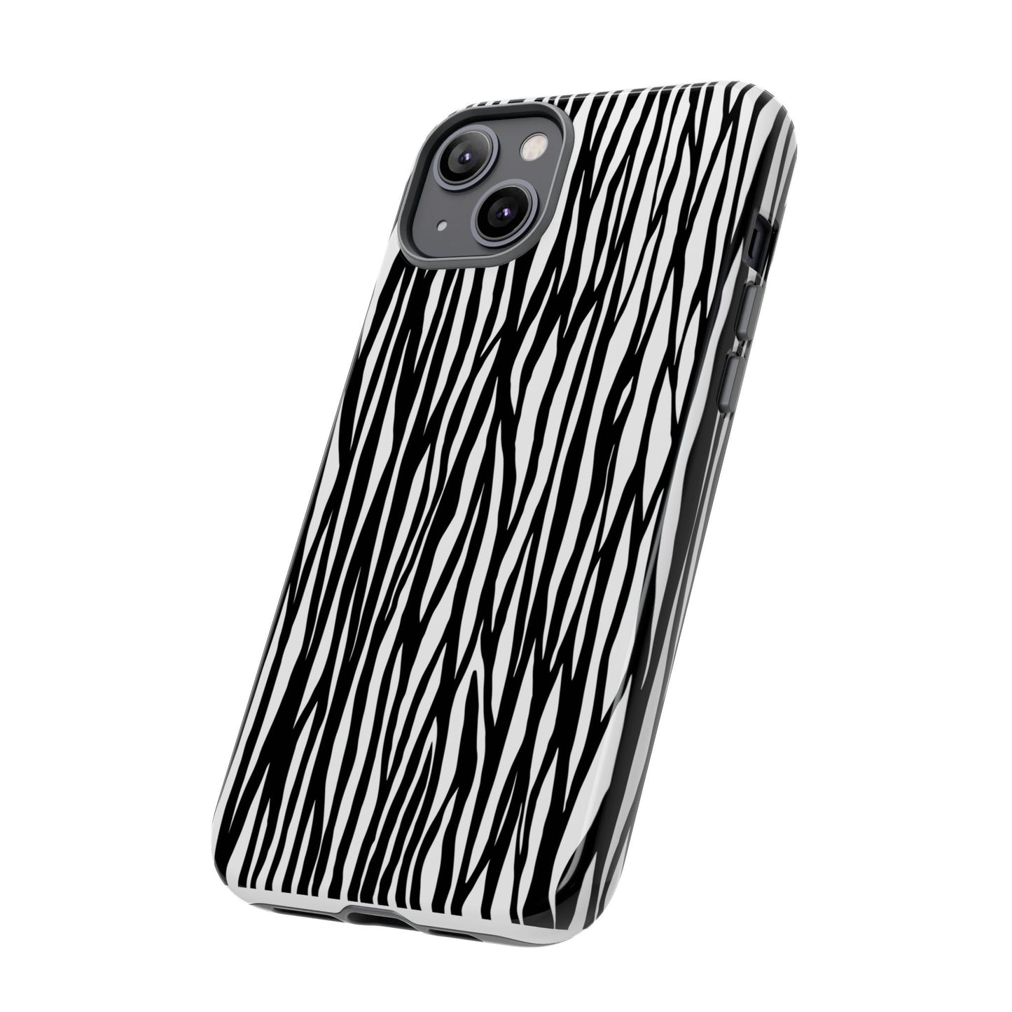 Tough Cases: Stylish Black and White Zebra Print Phone Case