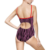 Fierce Pink Zebra One-Piece Swimsuit for Women - Stylish Poolside Essential