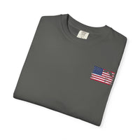 Patriotic Garment-Dyed T-Shirt - Vintage American Flag Design