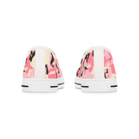 Feminine Pink Camo Low Top Sneakers - Stylish & Trendy Women's Casual Footwear