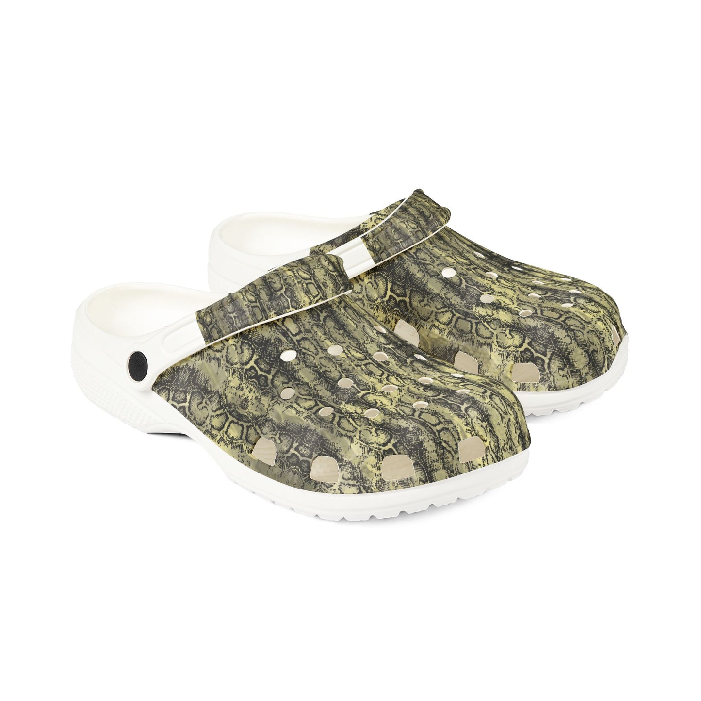 Stylish EVA Foam Rubber Clogs with Snakeskin Print